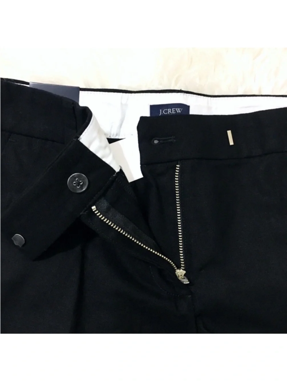 J. Crew Black Linen High Waist Scalloped Hem Women’s Shorts